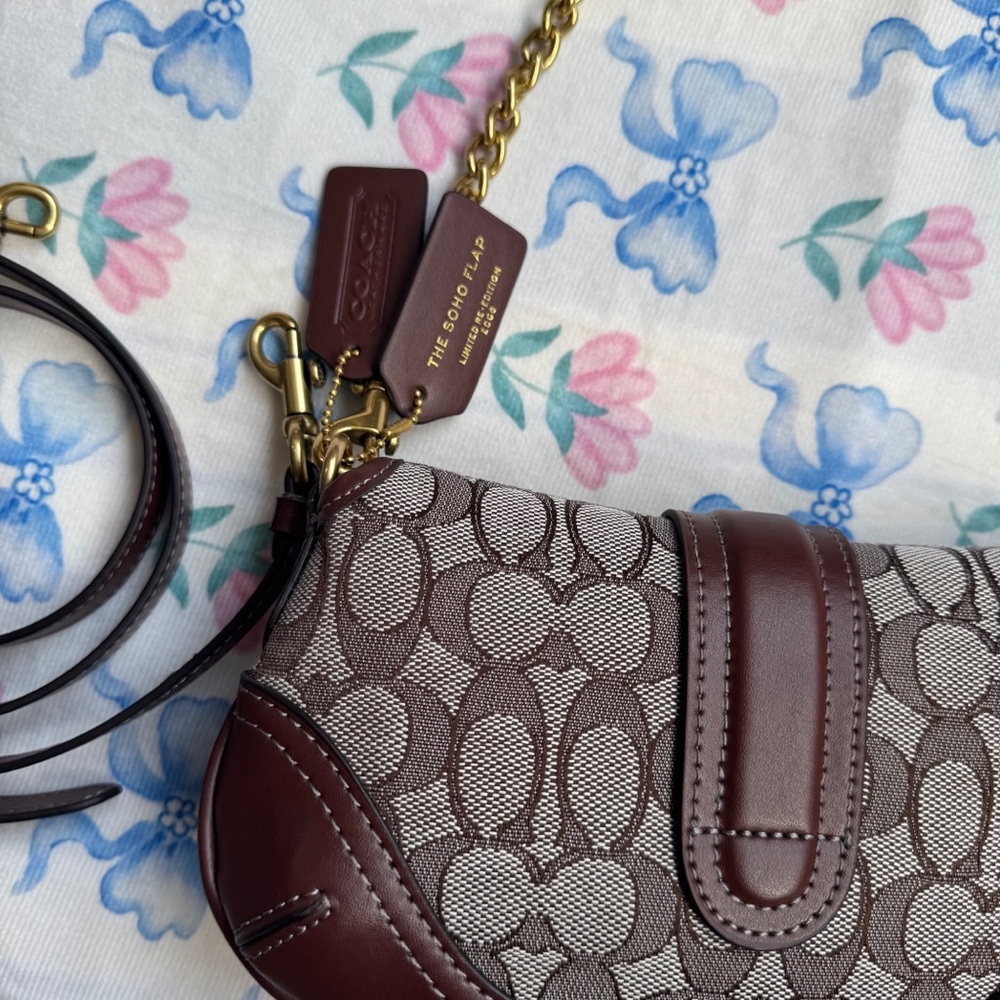 Coach Signature Canvas and Leather Shoulder Bag in Brown - Picture 9 of 11